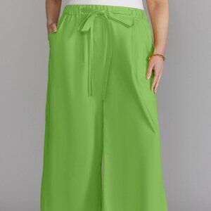 Lime Green Plus Cropped Poplin Pant  -  2X